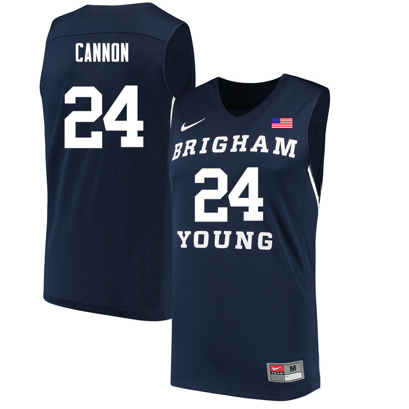 Men #24 McKay Cannon BYU Cougars College Basketball Jerseys Sale-Navy - Click Image to Close